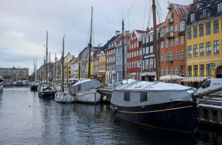 Image of boats along a shoreline in Denmark